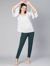 Kate White Bell Sleeved Women Top