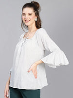 Kate White Bell Sleeved Women Top