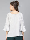 Kate White Bell Sleeved Women Top