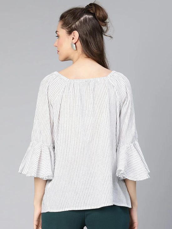 Kate White Bell Sleeved Women Top