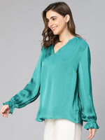 Like Green Long Sleeved Women Top