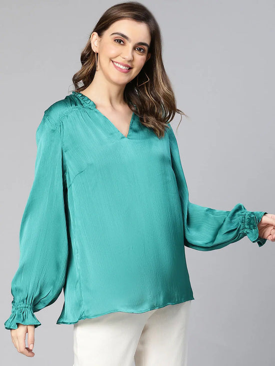 Like Green Long Sleeved Women Top