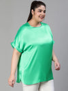 Soulful Green Baggy Style Stain Plus Size Top