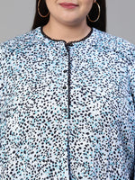 Vinatge Animal Print Laced Multicolor Plus Size Women Top