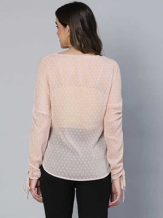 Fantizie Gathered Pleated Swiss - Dot Women Top