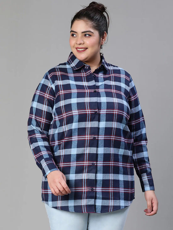 Likely Multicolor Check Prinyt Plus Size Cotton Shirt