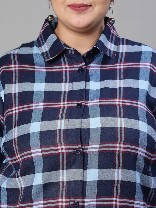 Likely Multicolor Check Prinyt Plus Size Cotton Shirt