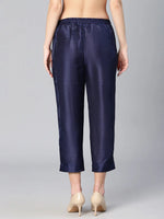 Pure Navy Blue Elasticated Women Pant