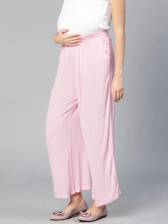 Solite Light Pink Elasticated Women Maternity Pant