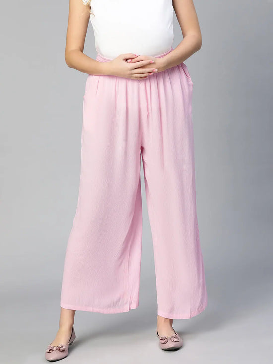 Solite Light Pink Elasticated Women Maternity Pant