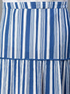 Dune Stripe Print Flare Elasticated Blue Plus Size Skirt