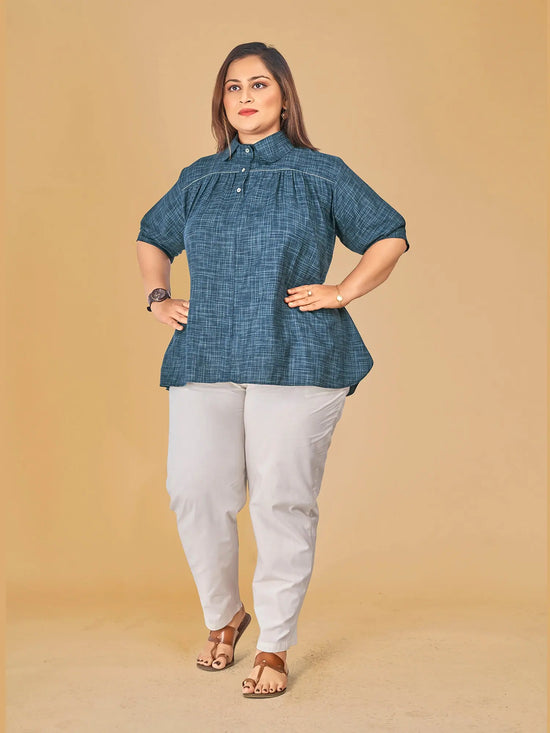 Curvy Lane Ladies Short Top-CL-DW-007-L