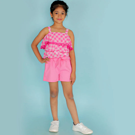 Lil Drama Girls Top With Shorts Set-CCW-TS-1089-18M