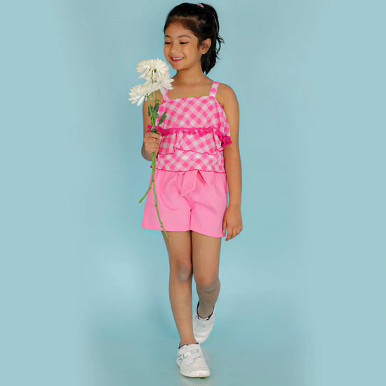 Lil Drama Girls Top With Shorts Set-CCW-TS-1089-18M