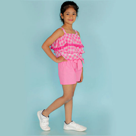 Lil Drama Girls Top With Shorts Set-CCW-TS-1089-18M