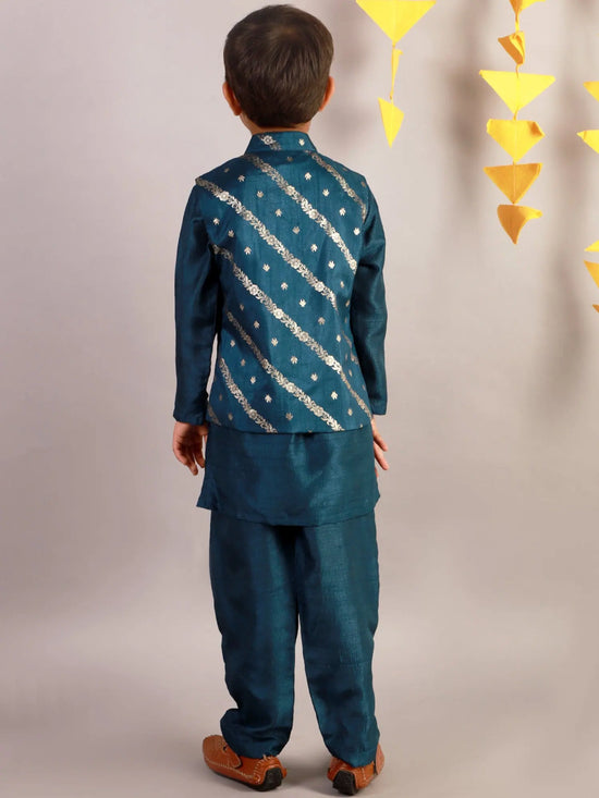 Lil Drama Boys Kurta Pyjama With Jacket Set-CE-BKPJ-4026-3Y