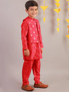 Lil Drama Boys Kurta Pyjama With Jacket Set-CE-BKPJ-4025-3Y