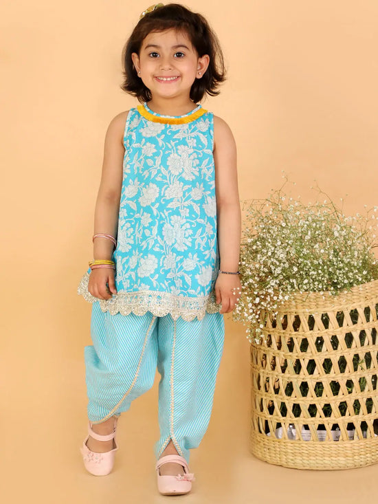 Lil Drama Girls Kurta Dhoti Set-CE-KD-3085-18M