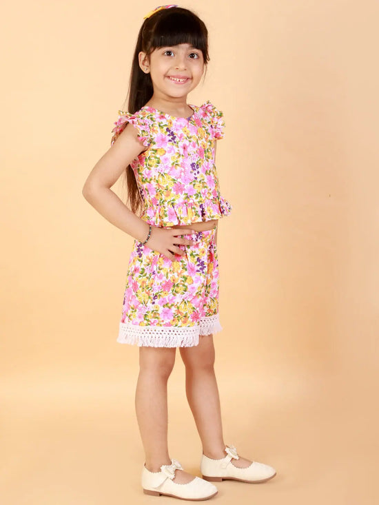 Lil Drama Girls Top With Shorts Set-CCW-TS-1086-18M