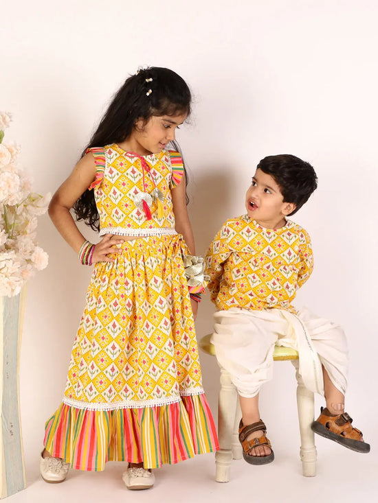 Lil Drama Boys Kurta With Dhoti Set-CE-BKD-4016-12M