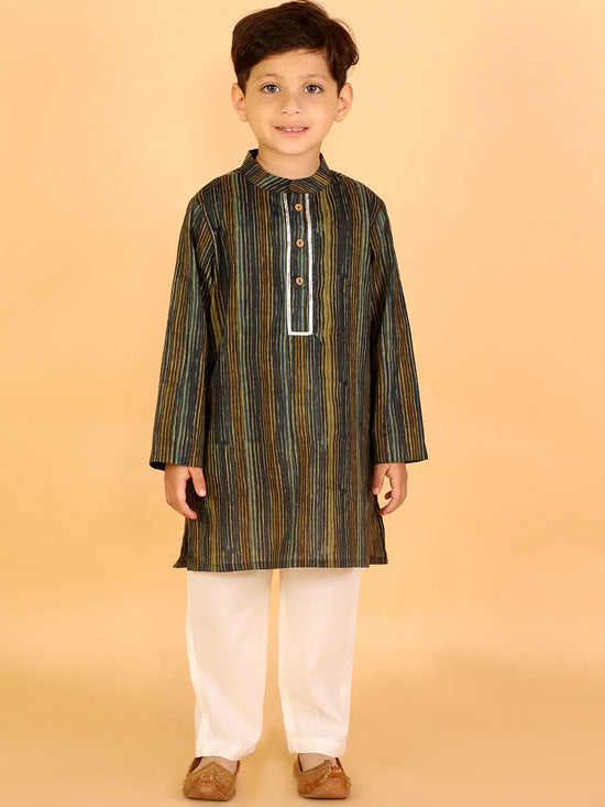 Lil Drama Boys Kurta With Pyjama Set-CE-BKD-4006-24M