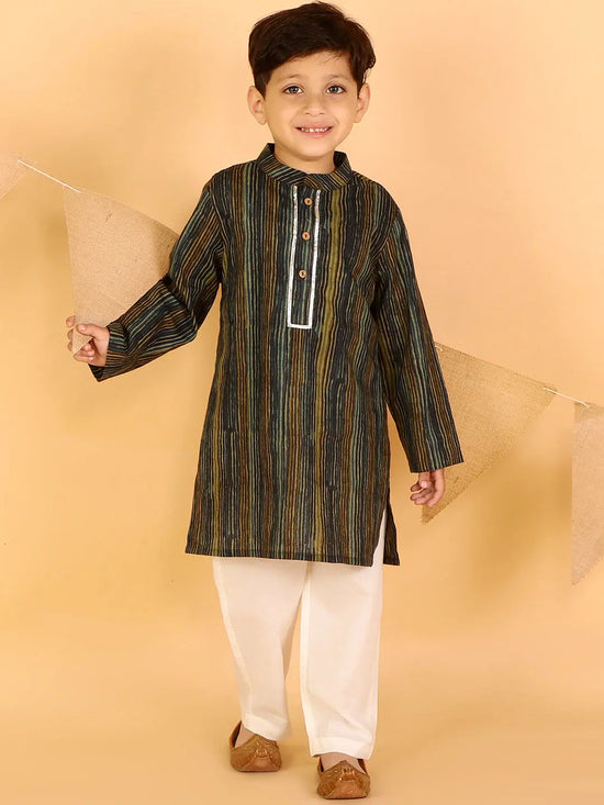 Lil Drama Boys Kurta With Pyjama Set-CE-BKD-4006-24M