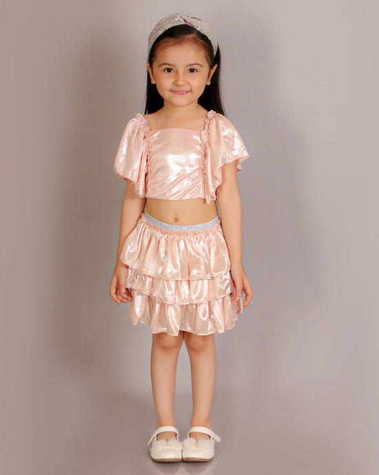 Lil Drama Girls Party Top With Skirt-CP-TSK-6038P-3Y