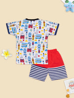 Cuddles N??Chuckles Tshirt And Short Set-BLJ_3026_RED_0-3M