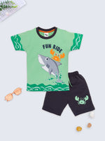 Funwood Tshirt And Short Set-BLJ_3077_GRN_0-3M