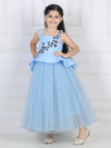 Toy Balloon Kids Light Blue Full Length Girls Party Wear Gown