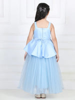 Toy Balloon Kids Light Blue Full Length Girls Party Wear Gown