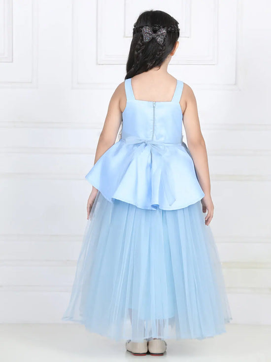 Toy Balloon Kids Light Blue Full Length Girls Party Wear Gown