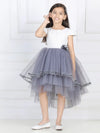 Toy Balloon Kids Grey High-Low Girls Party Wear Dress