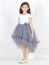 Toy Balloon Kids Grey High-Low Girls Party Wear Dress