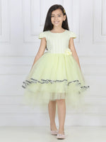 Toy Balloon Kids Lemon Yellow High-Low Girls Party Wear Dress