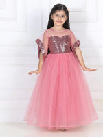 Toy Balloon Kids Dusty Rose Full Length Girls Party Wear Dress