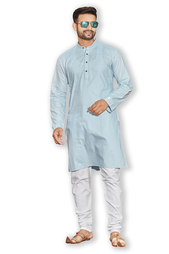 Authentics Kurta Pyjama Set Blue-KPSSOJBLU-38