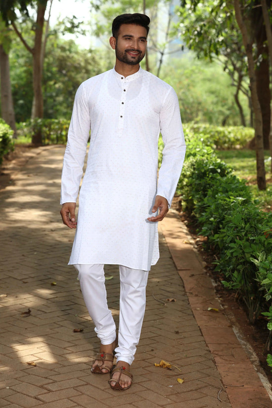 Authentics Kurta Pyjama Set White-KPSSBUTWH-38