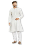 Authentics Kurta Pyjama Set White-KPSRLSWH-38