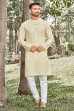 Authentics Kurta Pyjama Set Beige-KPREPCBE-38