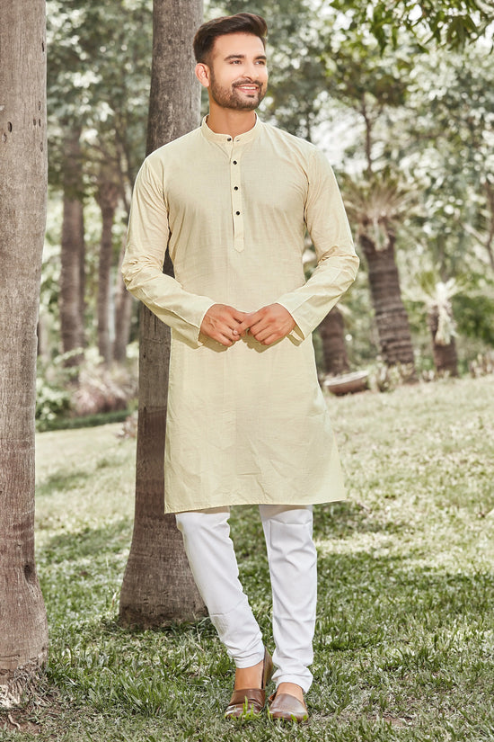 Authentics Kurta Pyjama Set Beige-KPREPCBE-38