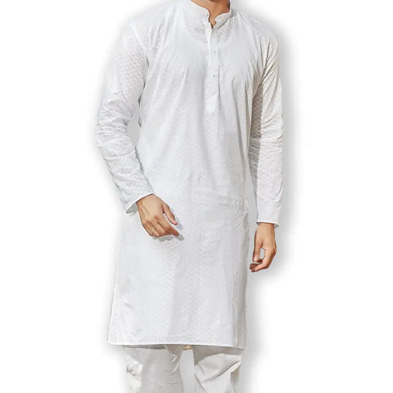 Authentics Kurta Pyjama Set White-KPRRLTD3-38