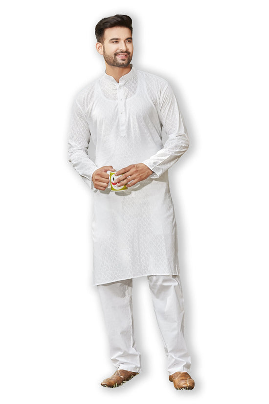 Authentics Kurta Pyjama Set White-KPRRLTD2-38