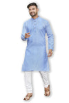 Authentics Kurta Pyjama Set Blue-KPRRSLBL-38