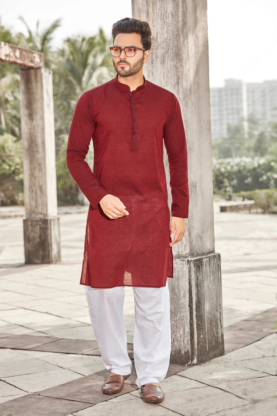 Authentics Kurta Pyjama Set Maroon