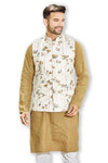 Authentics Kurta Bandi Set Cream Canvas Print