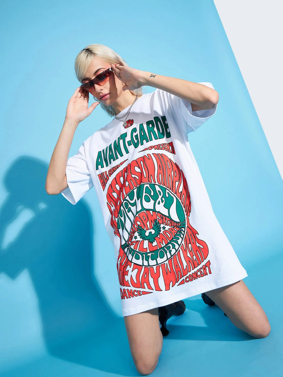 Women White AVANT-GARDE Oversized T-Shirt Dress