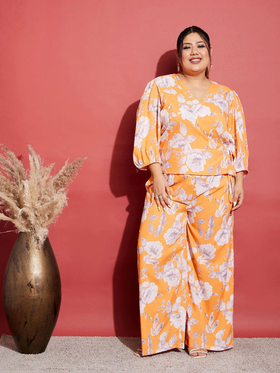 Women Printed Standard Orange Jumpsuits & Sets