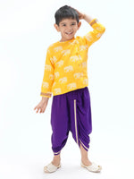 Lil Drama Trunk Tales Boys Yellow Kurta with Dhoti set