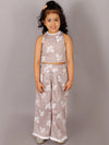 Lil Drama Fusion Fair Girls Grey Crop Top with Pants Co-ordinate set